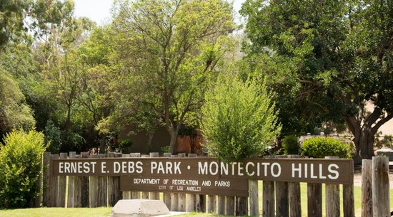 View of the sign for Ernest E. Debs Regional Park