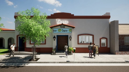 Image of outside of the Taxco Theatre