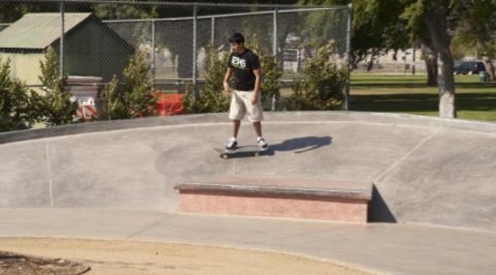 View of a person skating in the Hansem Dam Skate Park.