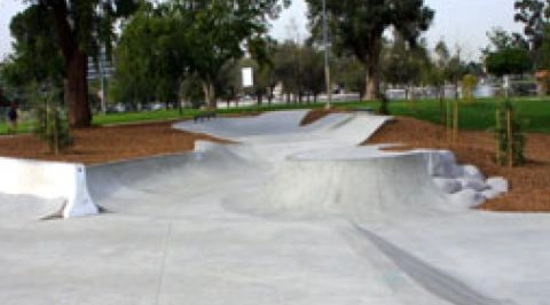View of Lincoln Skate Park. 
