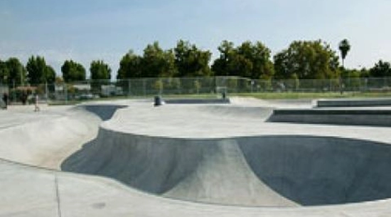 View of the bowl in Pedlow Skate Park.