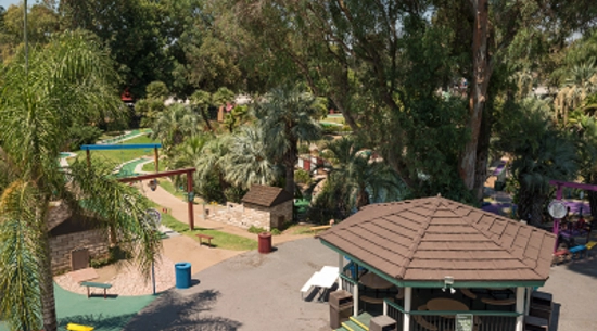 Aerial view of a gazebo in Sherman Oaks Castle Park.