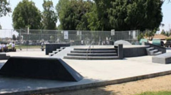 View of Wilmington Skate Park (Aka Ambassador Skate Plaza).